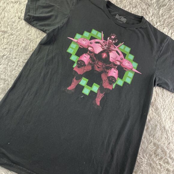 Overwatch Shirt Mens Small Black Blizzard D.Va Mech Play To Win Promo Video Game - Picture 1 of 10